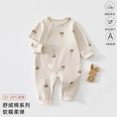 Kids Baby Fashion Autumn Winter Printed Long-Sleeve Jumpsuit