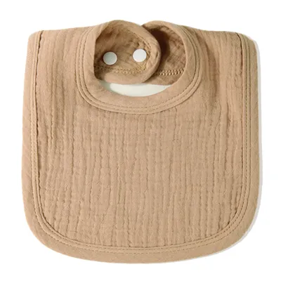Kids Baby Simple Solid Color Cotton 4-Layer U Bib
