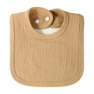 Kids Baby Simple Solid Color Cotton 4-Layer U Bib