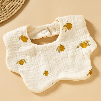 Kids Baby Fashion Cartoon Cute Cotton Printed Bib Neutral Toddler Feeding