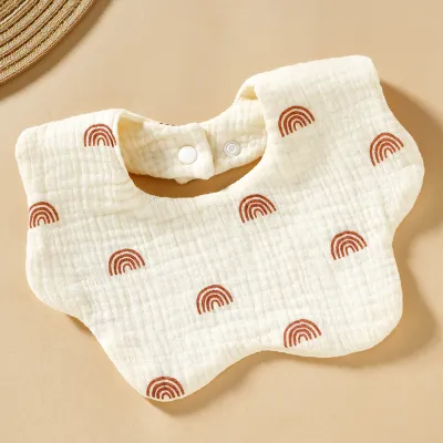 Kids Baby Fashion Cartoon Cute Cotton Printed Bib Neutral Toddler Feeding