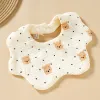Petal Six-Layer Bib-Pig Head Dot