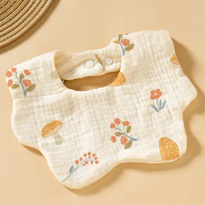 Kids Baby Fashion Cartoon Cute Cotton Printed Bib Neutral Toddler Feeding