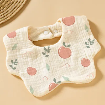 Kids Baby Fashion Cartoon Cute Cotton Printed Bib Neutral Toddler Feeding