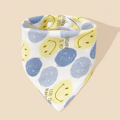 Kids Baby Fashion Cute Pure Cotton Cartoon Printed Triangle Bib