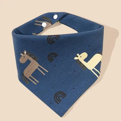 Kids Baby Fashion Cute Pure Cotton Cartoon Printed Triangle Bib