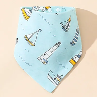 Kids Baby Fashion Cute Pure Cotton Cartoon Printed Triangle Bib