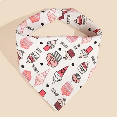 Kids Baby Fashion Cute Pure Cotton Cartoon Printed Triangle Bib
