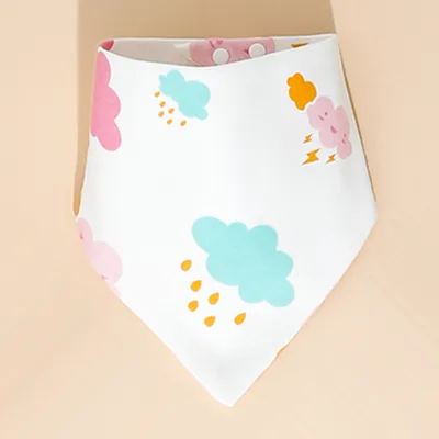 Kids Baby Fashion Cute Pure Cotton Cartoon Printed Triangle Bib