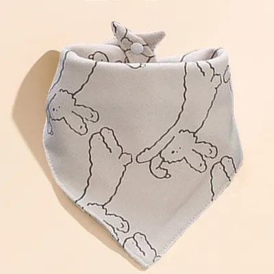 Kids Baby Fashion Cute Pure Cotton Cartoon Printed Triangle Bib