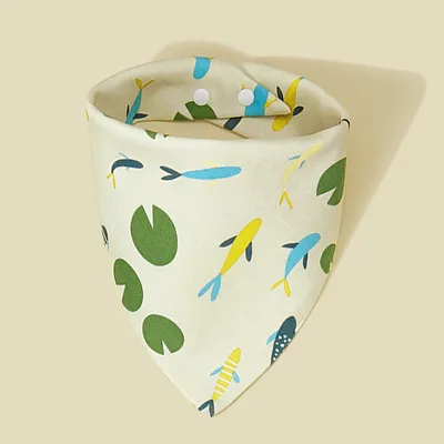 Kids Baby Fashion Cute Pure Cotton Cartoon Printed Triangle Bib