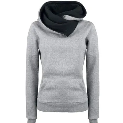 Women's Lapel Pullover Hoodie Long-Sleeved Casual Street Hipster