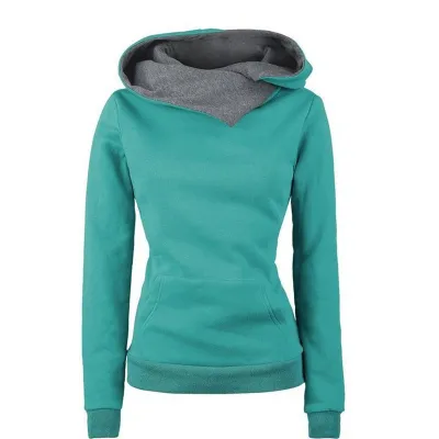 Women's Lapel Pullover Hoodie Long-Sleeved Casual Street Hipster