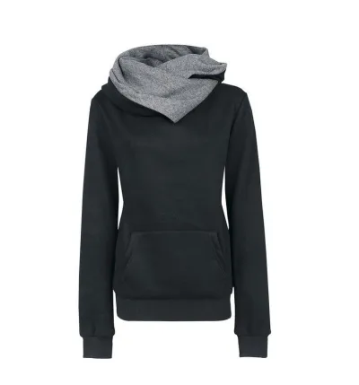 Women's Lapel Pullover Hoodie Long-Sleeved Casual Street Hipster