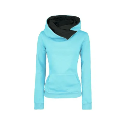 Women's Lapel Pullover Hoodie Long-Sleeved Casual Street Hipster