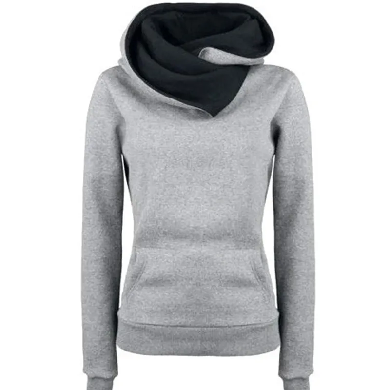 Women's Lapel Pullover Hoodie Long-Sleeved Casual Street Hipster