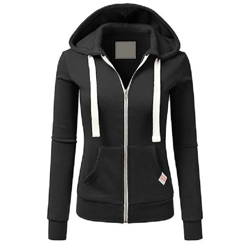 Casual Women Sports Pocket Cardigan Zipper Hoodie