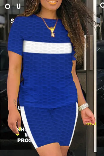Plus Size Summer Women Cozy Casual Sports T-Shirt Shorts Two-Piece Set