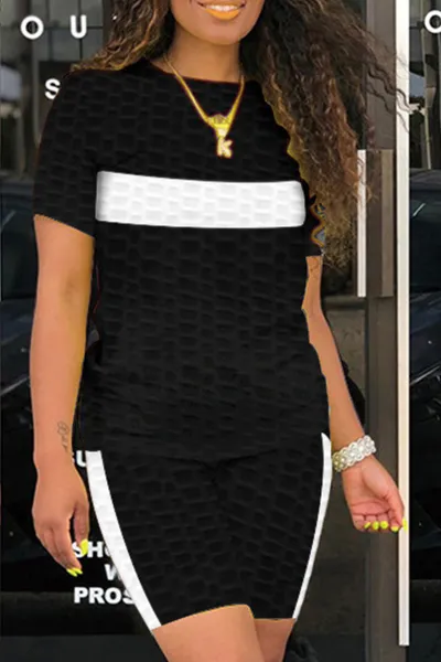 Plus Size Summer Women Cozy Casual Sports T-Shirt Shorts Two-Piece Set