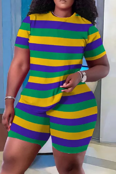 Plus Size Summer Women Cozy Casual Sports T-Shirt Shorts Two-Piece Set