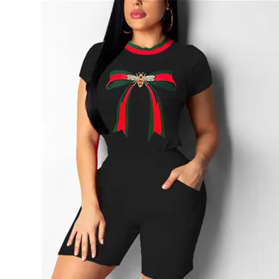 Plus Size Summer Women Cozy Casual Sports T-Shirt Shorts Two-Piece Set