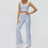 3129 Vest 3129-2 Wide Leg Flared Pants-Water Mist Blue
