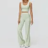 3129 Vest 3129-2 Wide Leg Flared Pants-Light Fruit Green