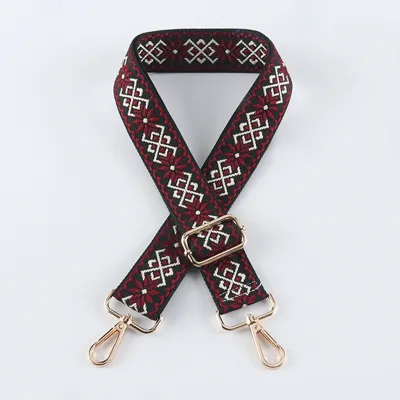 Fashion Multicolor 3.8cm Jacquard Canvas Wide Strap Bag Accessories