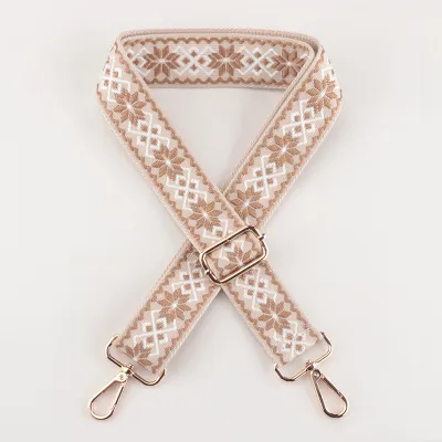 Fashion Multicolor 3.8cm Jacquard Canvas Wide Strap Bag Accessories