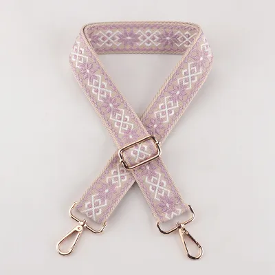 Fashion Multicolor 3.8cm Jacquard Canvas Wide Strap Bag Accessories