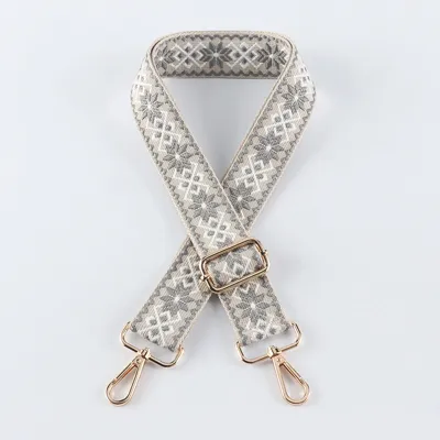 Fashion Multicolor 3.8cm Jacquard Canvas Wide Strap Bag Accessories