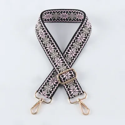 Fashion Multicolor 3.8cm Jacquard Canvas Wide Strap Bag Accessories