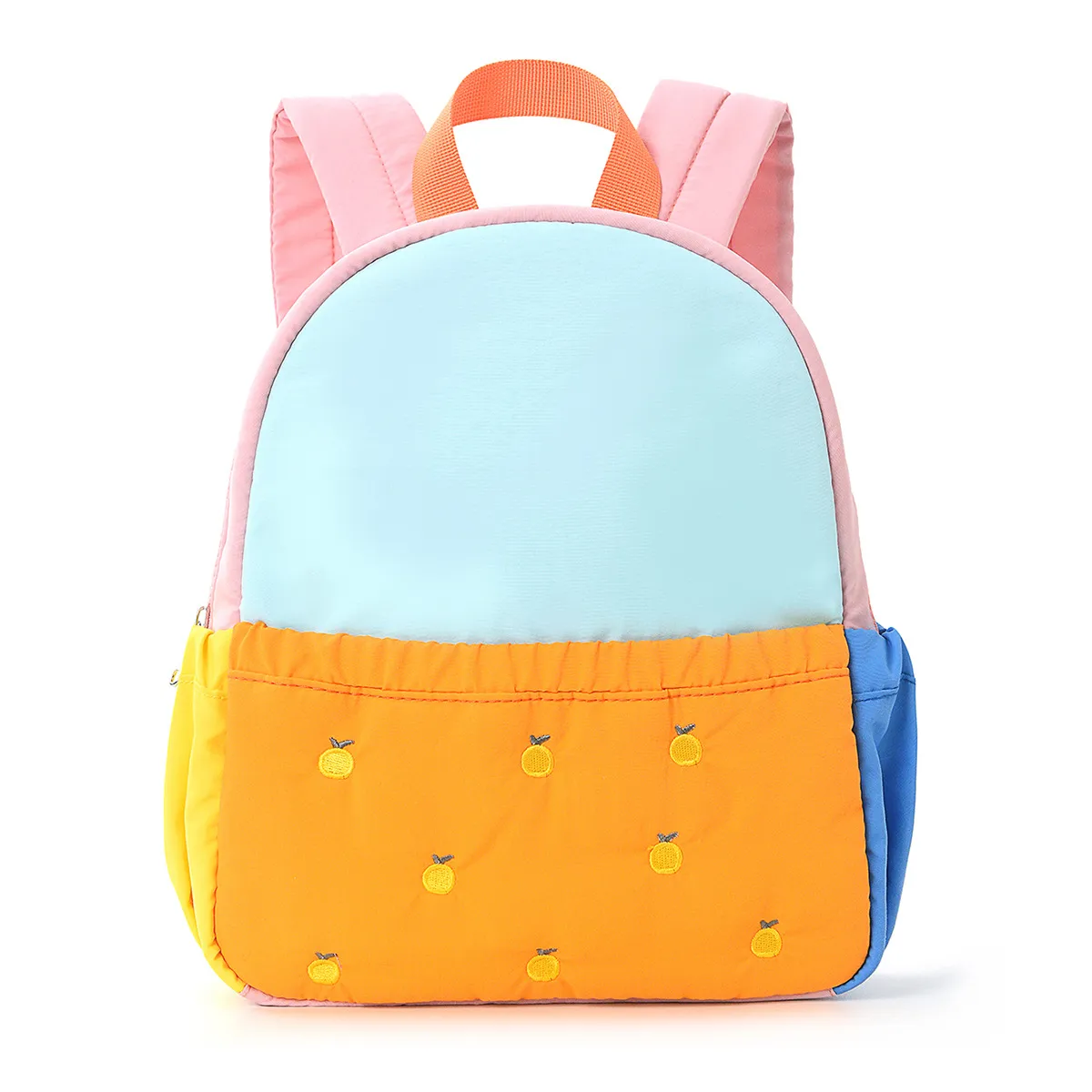 Kids Boys And Girls Fashion Color-Matching Apple Embroidered Backpack