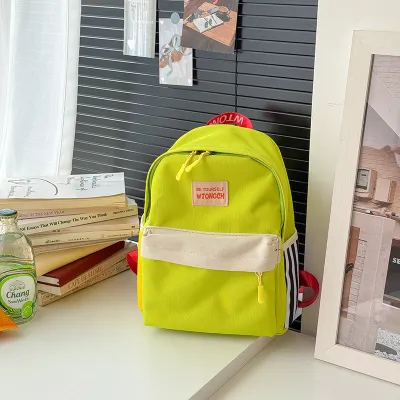 Kids Boys And Girls Fashion Casual Contrast Color Outgoing Backpack Nylon Stripe