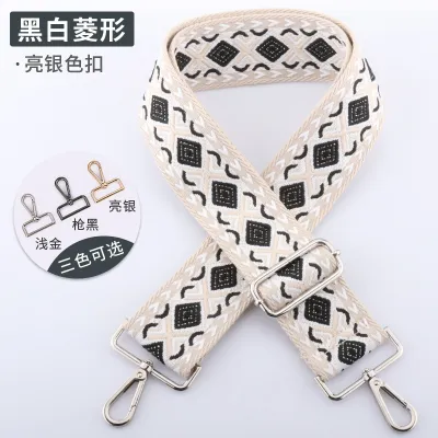 Fashion 5cm Woven Printed Adjustable Canvas Strap Bag Accessories