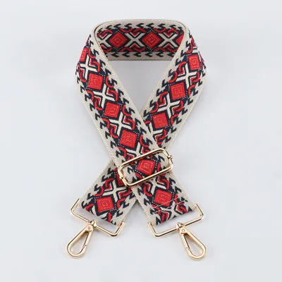 Fashion 5cm Woven Printed Adjustable Canvas Strap Bag Accessories