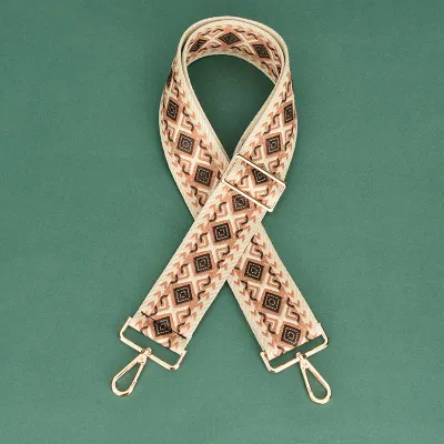 Fashion 5cm Woven Printed Adjustable Canvas Strap Bag Accessories