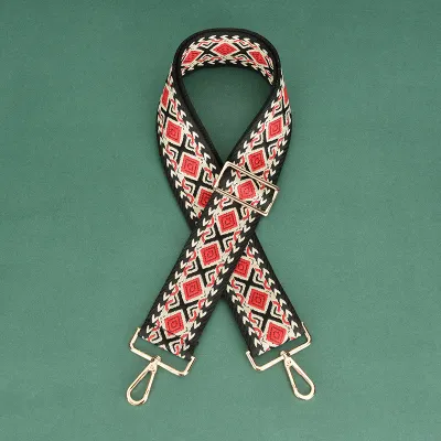 Fashion 5cm Woven Printed Adjustable Canvas Strap Bag Accessories