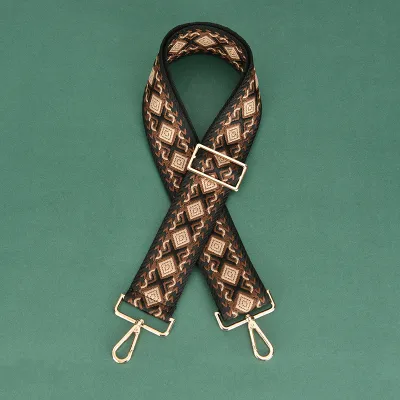 Fashion 5cm Woven Printed Adjustable Canvas Strap Bag Accessories