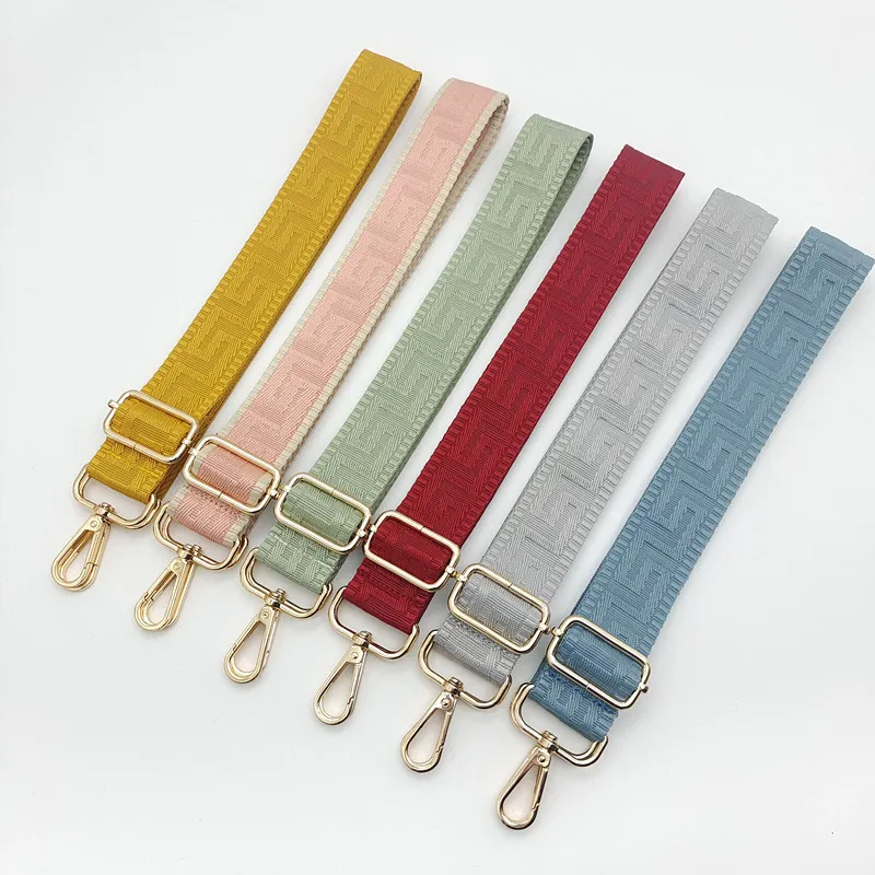 Fashion Simple Solid Color Canvas Wide Strap Bag Accessories
