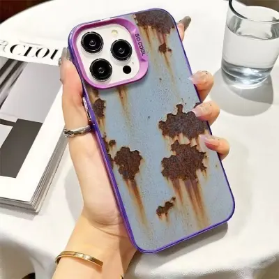 Retro Rusty Hard Shell Phone Case for Apple