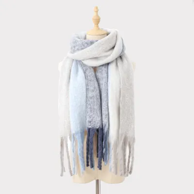 Women's Fashion Autumn Winter Color Matching Thickened Warm Long Scarf