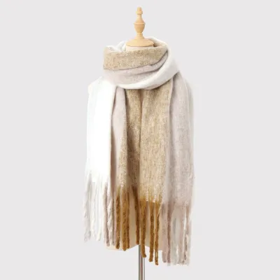 Women's Fashion Autumn Winter Color Matching Thickened Warm Long Scarf