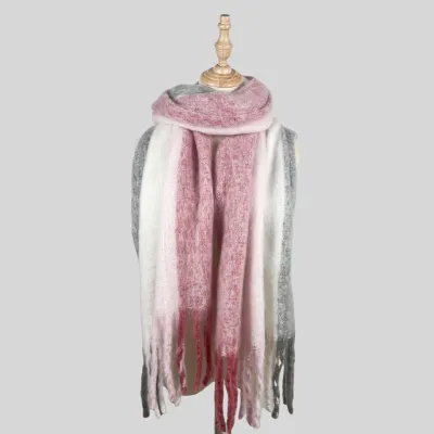 Women's Fashion Autumn Winter Color Matching Thickened Warm Long Scarf