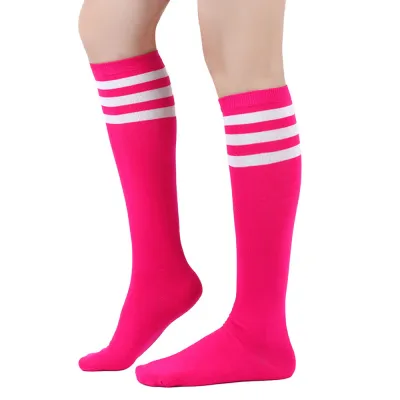 Women Fashion Three Bar Striped Mid-Tube Calf Socks