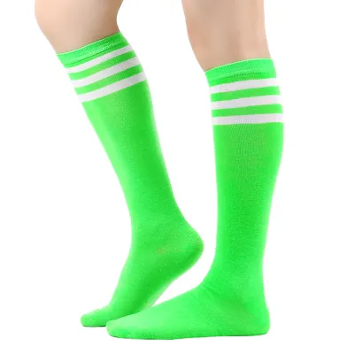 Women Fashion Three Bar Striped Mid-Tube Calf Socks