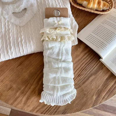 Women's Lace Bowknot Leg Socks Mid-Calf