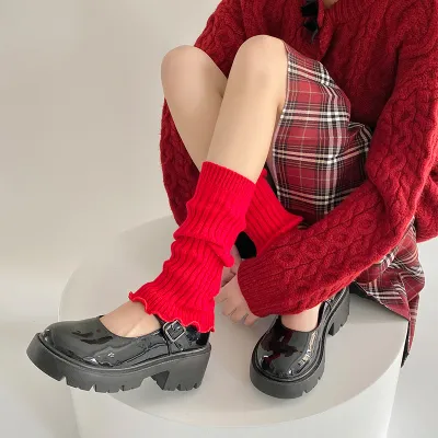 Women Fashion Solid Color Mid-Calf Tube Leg Cover Socks for Spring and Autumn