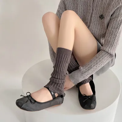 Women Fashion Solid Color Mid-Calf Tube Leg Cover Socks for Spring and Autumn