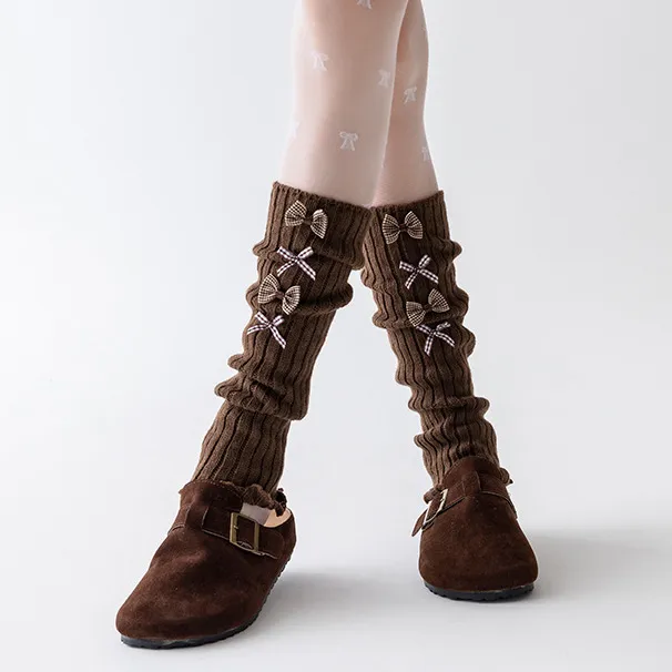 Women's Fashion Knee-High Bowknot Knitted Warm Leg Socks